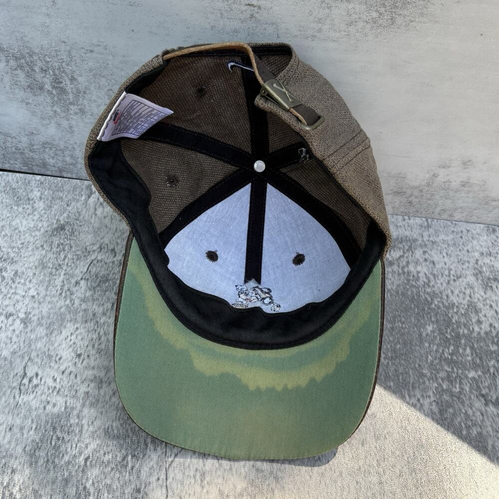 VTG Mickey Mouse Nike Golf Hat Leather Brim Adjustable Baseball Cap Tan & Brown - Picture 6 of 7